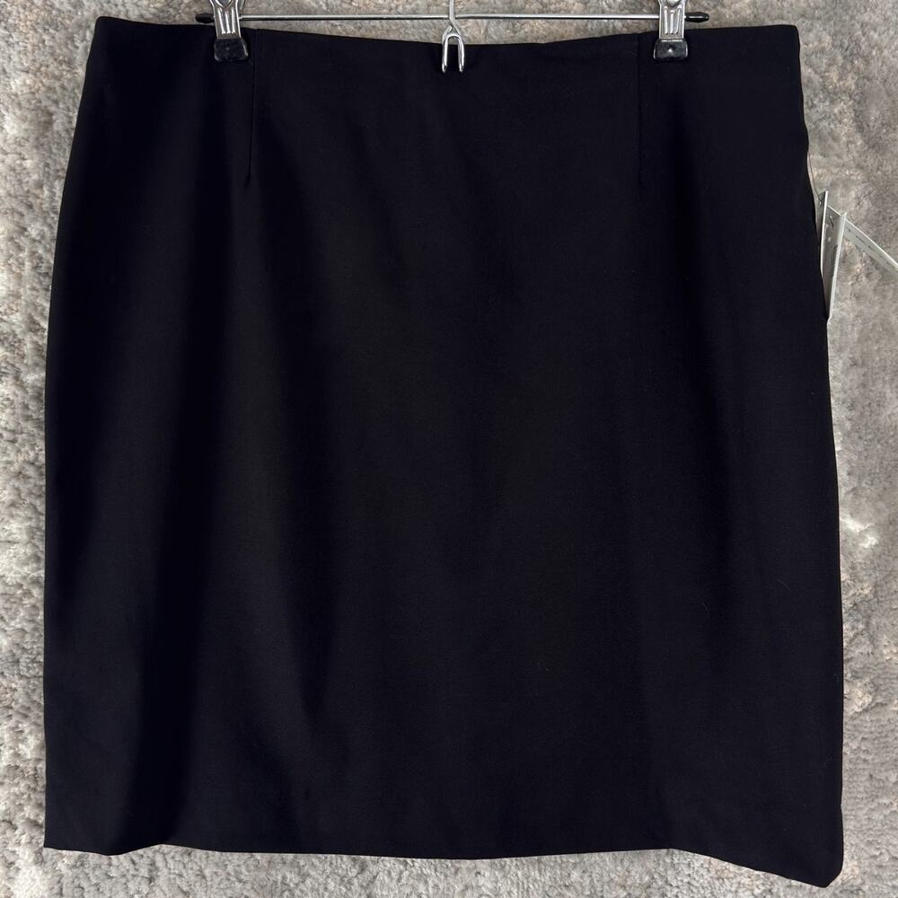NEW Amanda Chelsea Size‎ 14 Preppy Minimalist Stretch Career Skirt Black NWT